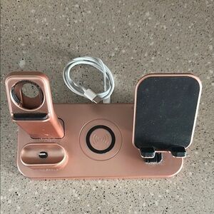 3-in-1 Rose Gold Charging Station for Apple Devices